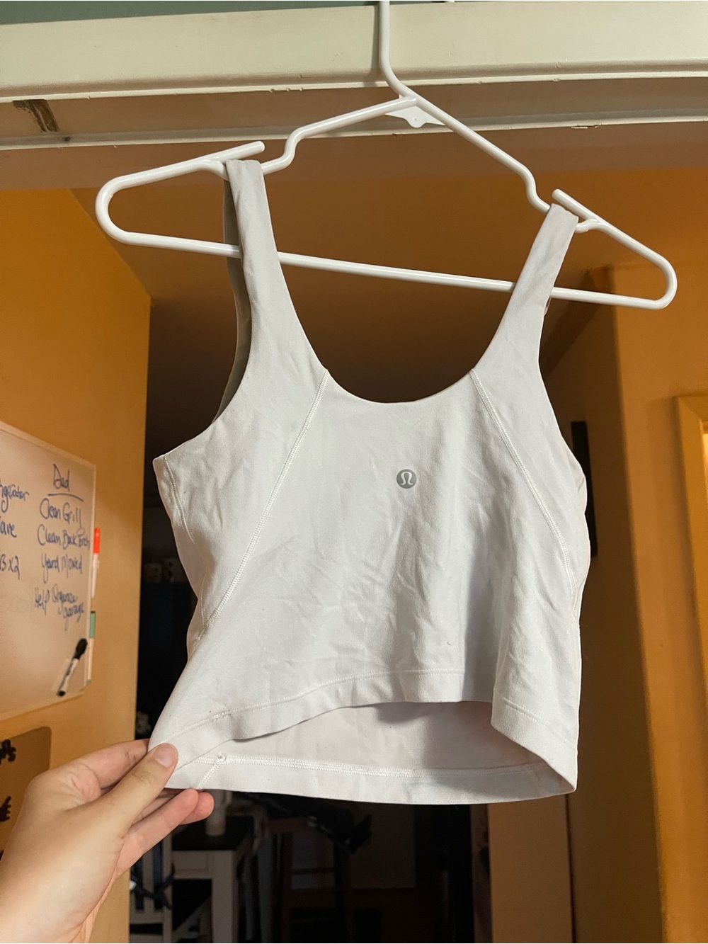lululemon athletica White Cropped Scoop-Back Tank